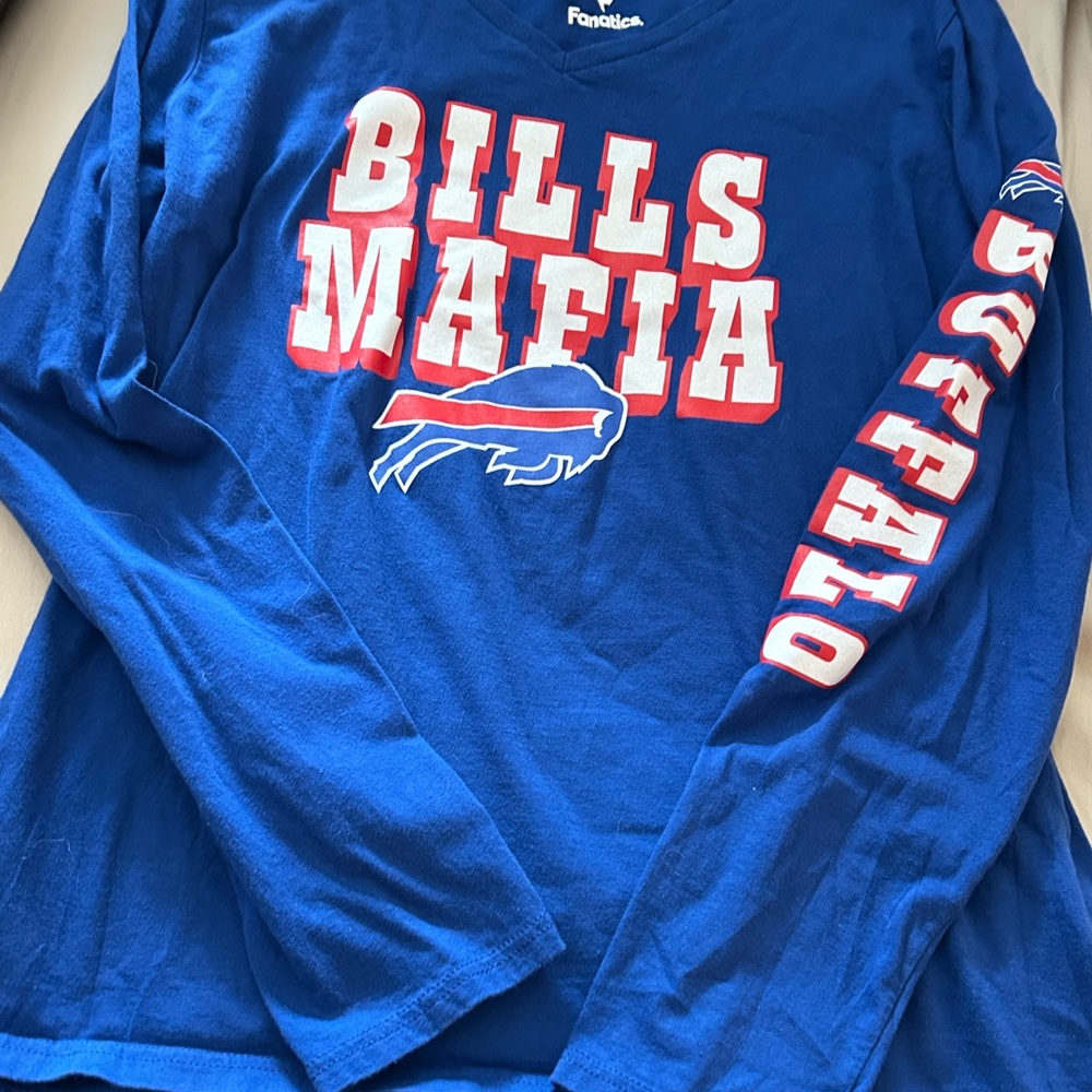 Fanatics Royal Blue Bills Mafia Long Sleeve Tee with Red & White Graphics